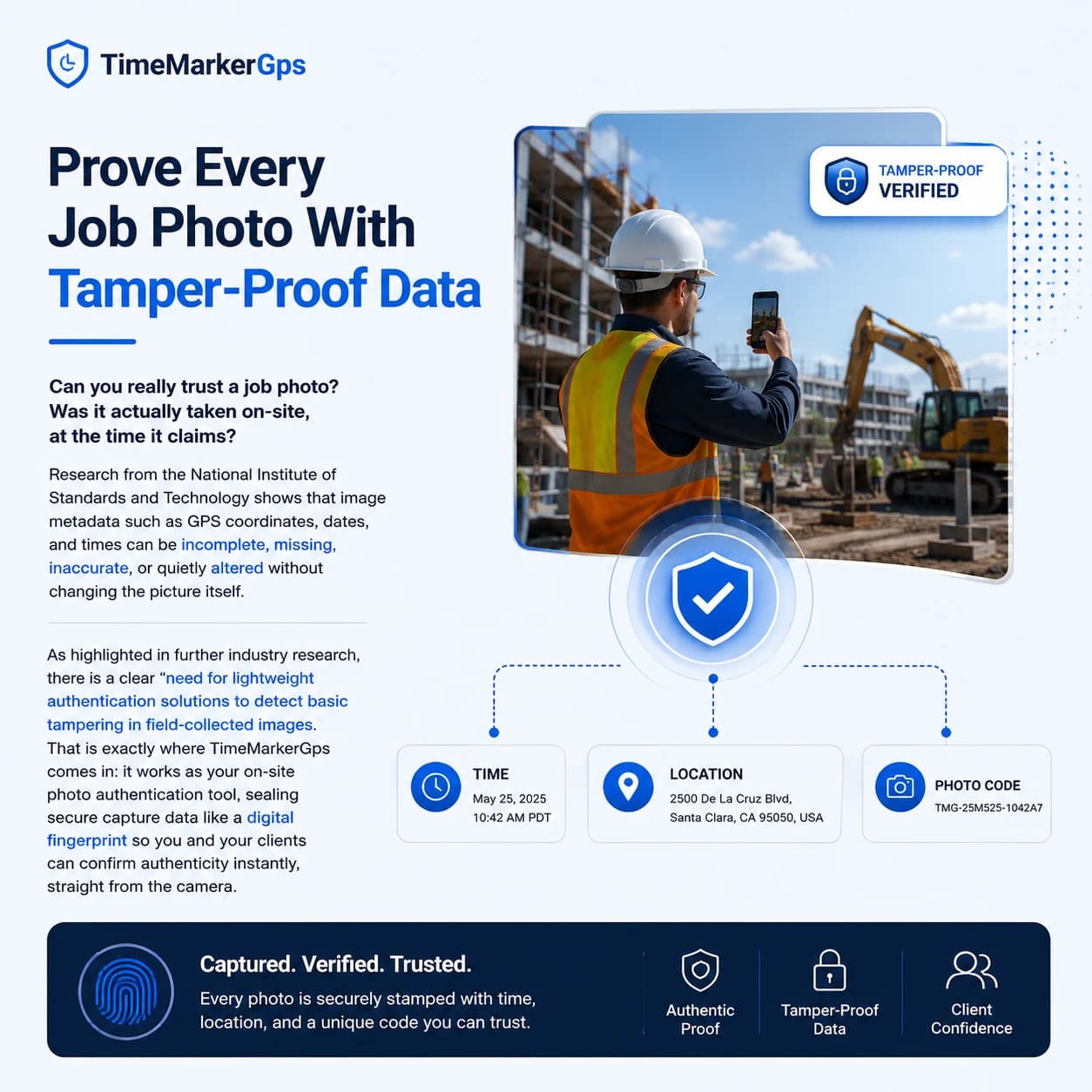 Prove Every Job Photo With Tamper-Proof Data