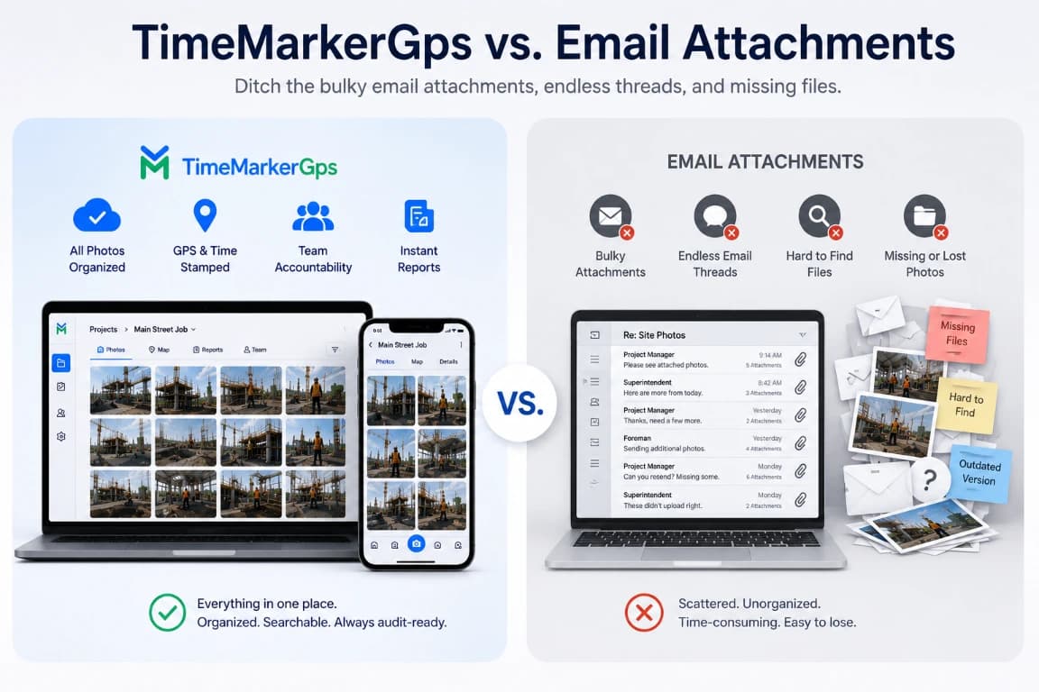 TimeMarkerGps vs. Email Attachments