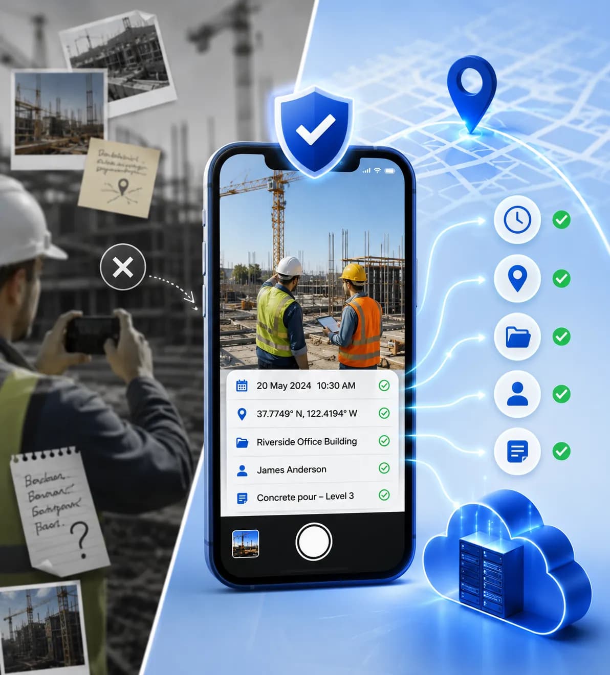 Every Photo Becomes a Complete, Verifiable Job Record
