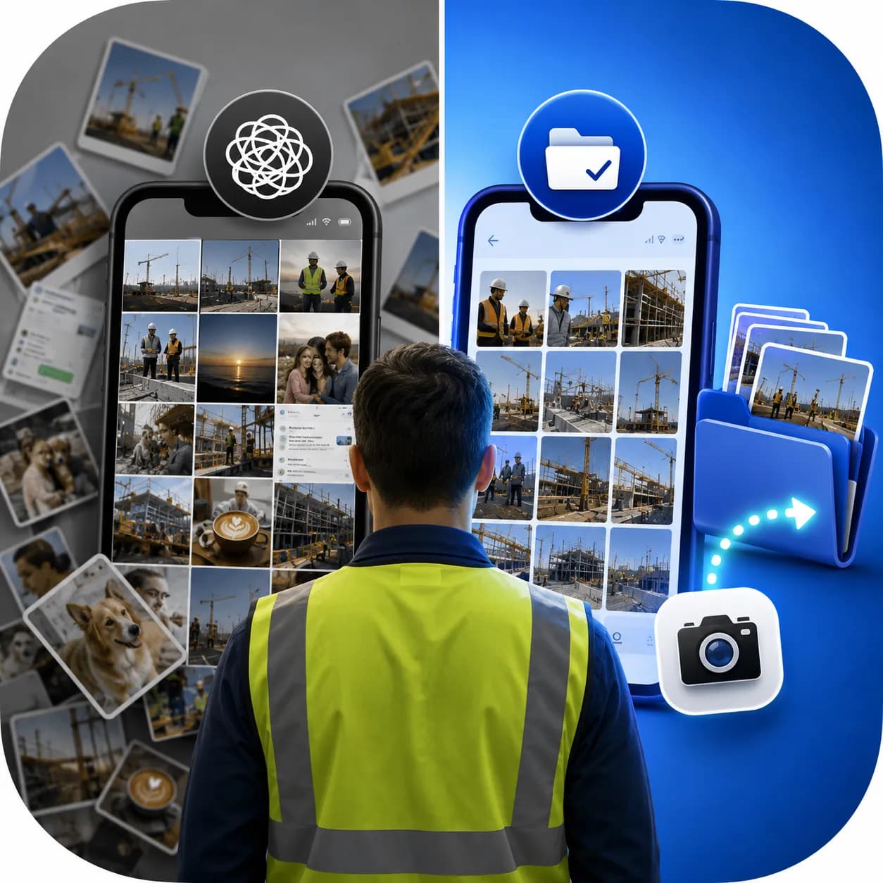 Work Photos Stay at Work — Personal Gallery Stays Personal